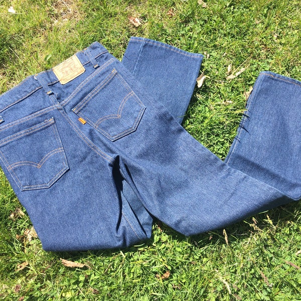 80s Orange Tab Levi's Student Jeans, 29x31 Straight Leg Denim, 1980s 1970s Levis Lee Blue Indigo Wash Pants 29