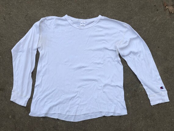 L XL 90s Champion All Cotton Thermal Shirt Long Un