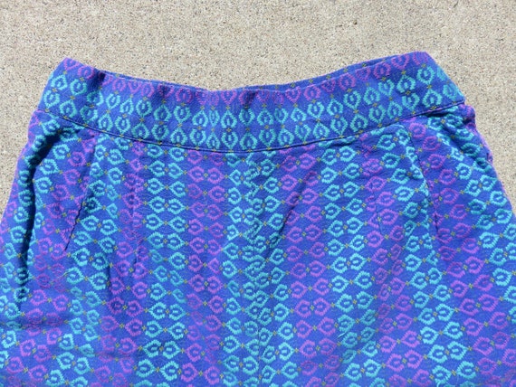 60s Handmade Jewel Tone High Rise Shorts, Side Zi… - image 3