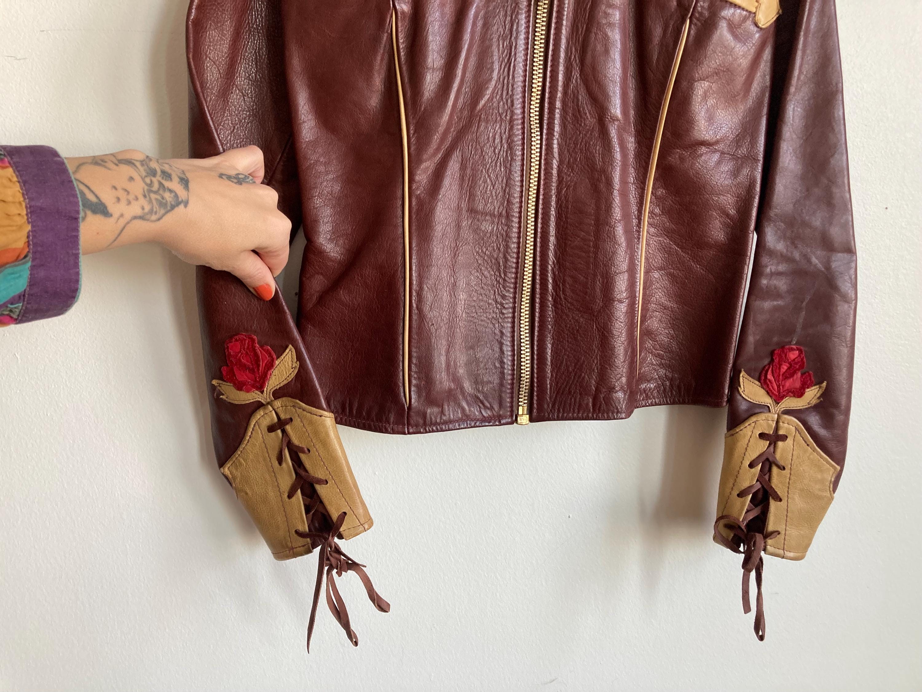 Rare M 1970s East West Musical Instruments Leather Jacket Rare M 1970s East West Musical Instruments Leather Jacket