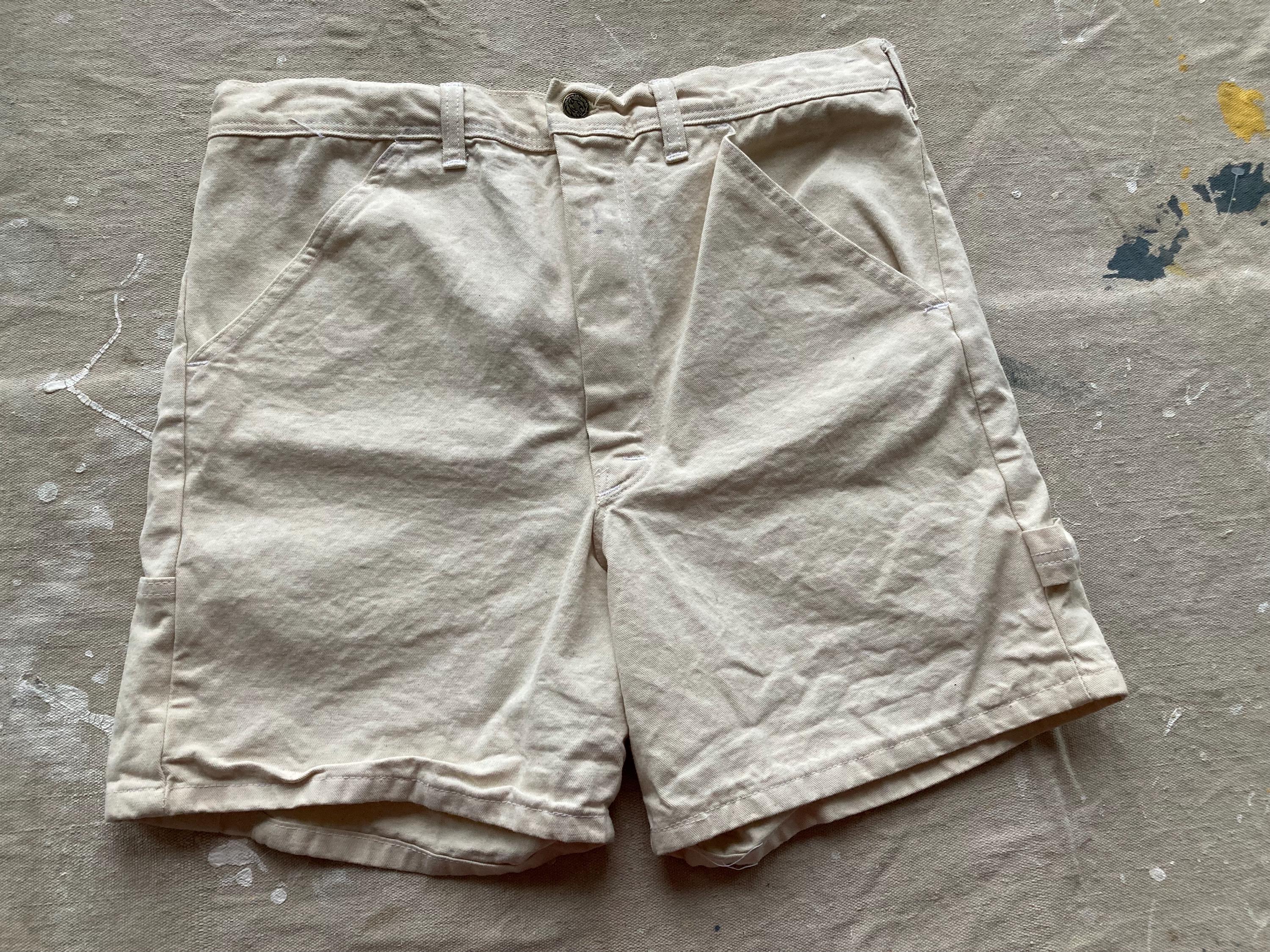 Pantalones cortos de carpintero Stan Ray de 34" de los años 70 y 80, de sarga de algodón beige, pantalones de carpintero, pantalones vaqueros, pantalones de pintor, años 70 y 80