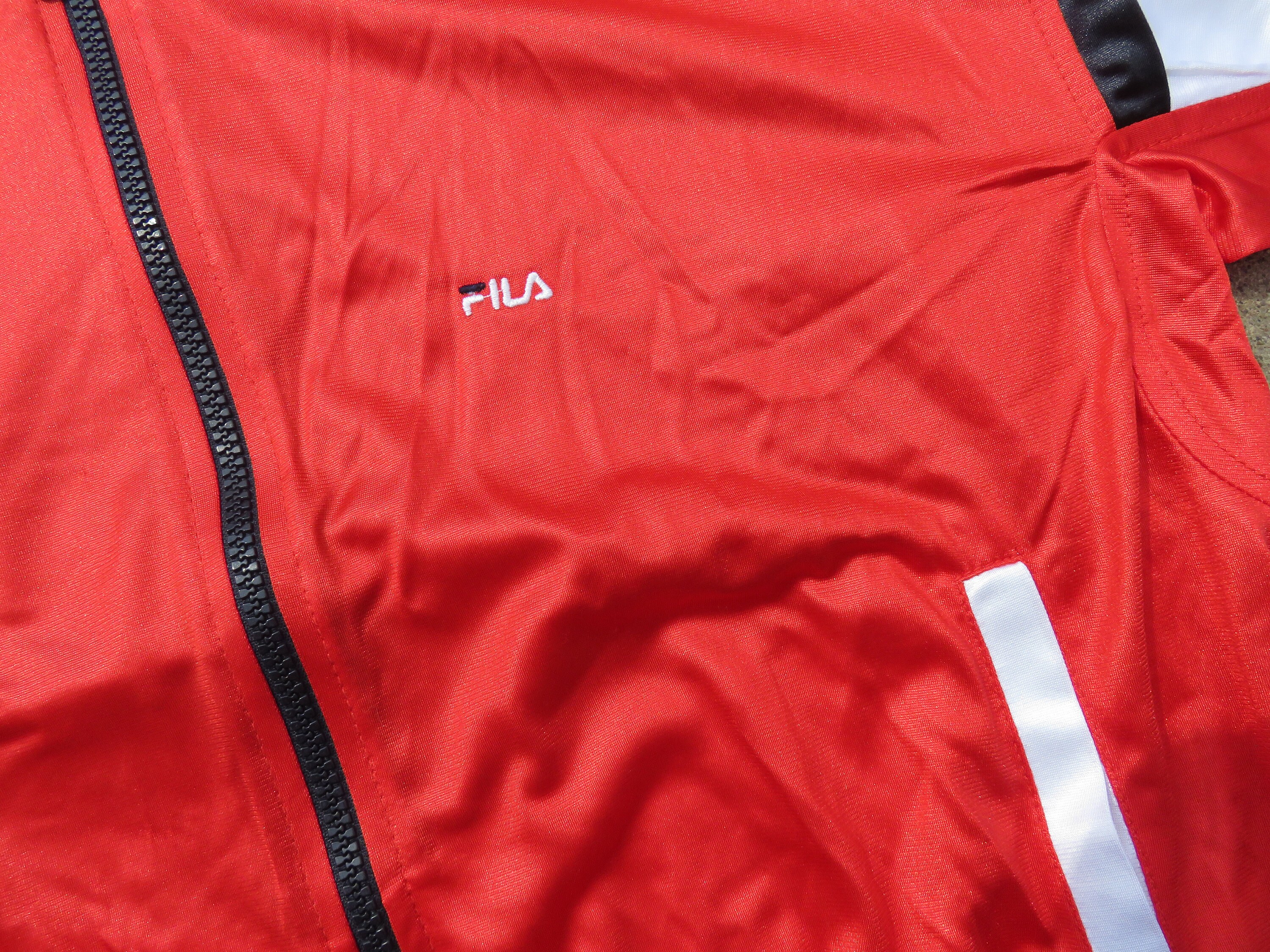 L 70s Color Block Nylon Fila Track Jacket Made in Italy Warm-up 