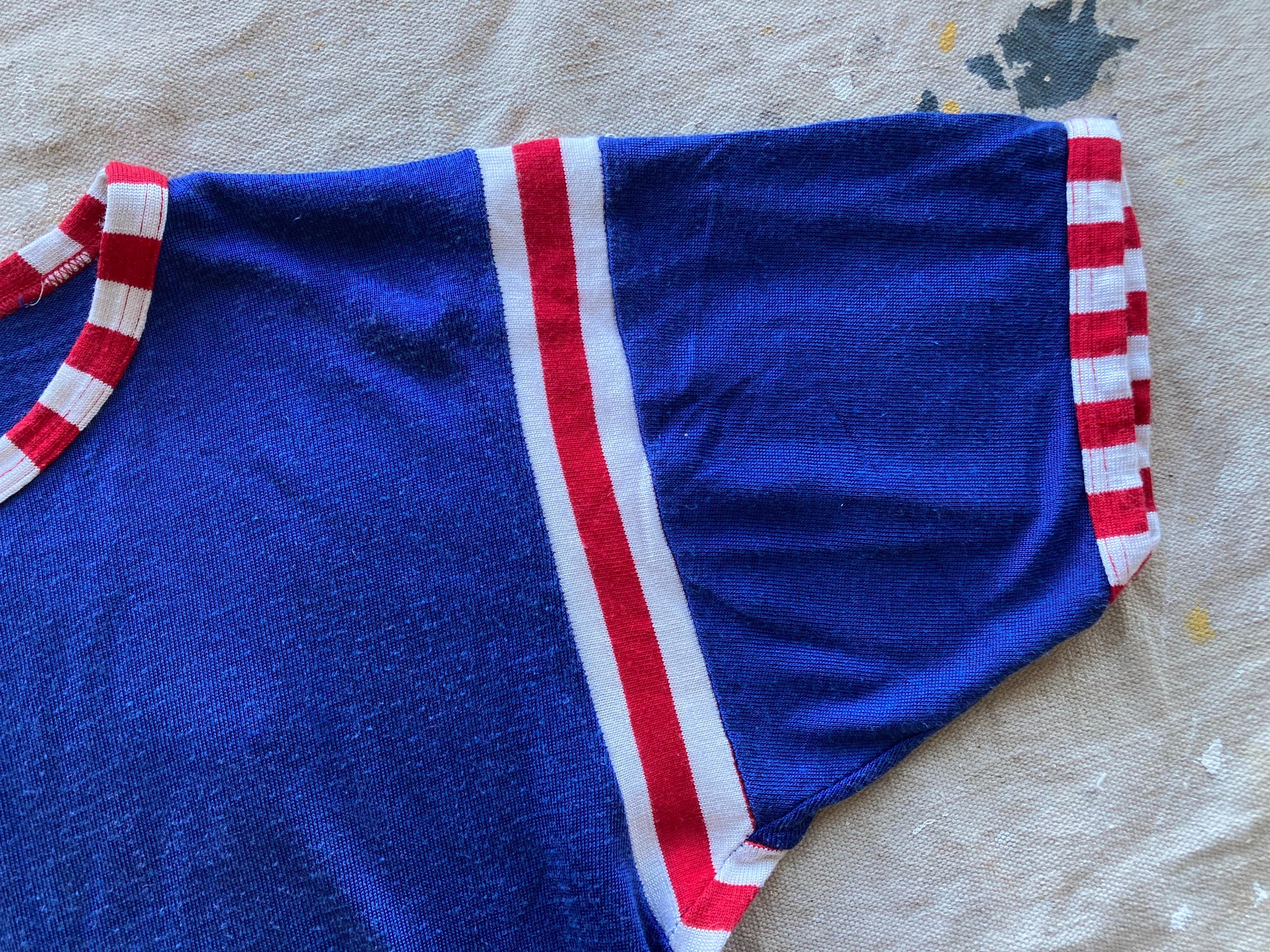 XS S 1950s Color Block Durene Jersey Felt Letters H&B 3-tone