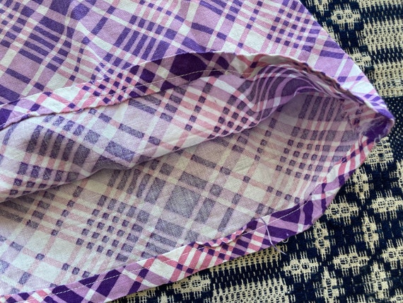 M 30s Pink & Purple Cotton Dress Puff Sleeves Han… - image 7