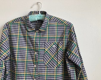 50s LEVI’S loop color plaids wool shirt XL 2XL 50s Style Levi's Plaid Loop Collar Cotton Button Down Shirt