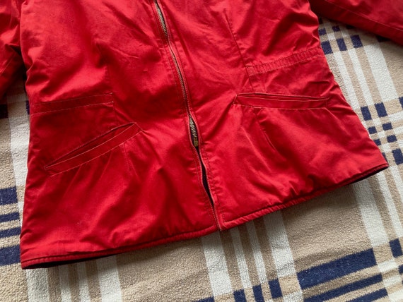 40s M Reversible Ski Jacket Sportswear Red Cotton… - image 3