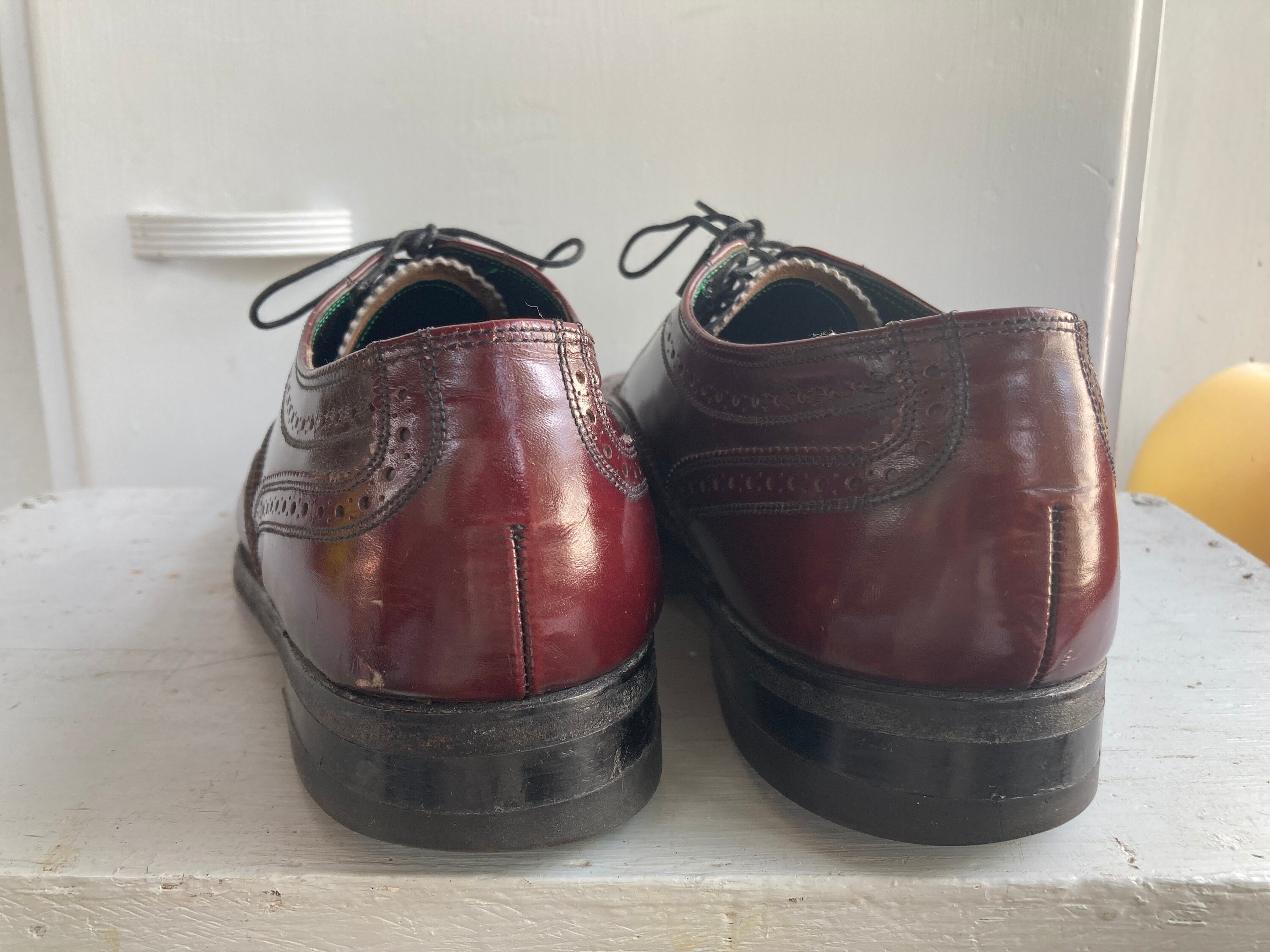 Size 7D 50s Florsheim Wingtip Oxfords Oxblood Leather Dress Size 7D 50s Florsheim Wingtip Oxfords Oxblood Leather Dress