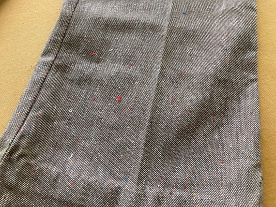 32" 70s Tweed Wide Leg Pants Rainbow Flecked Brow… - image 4