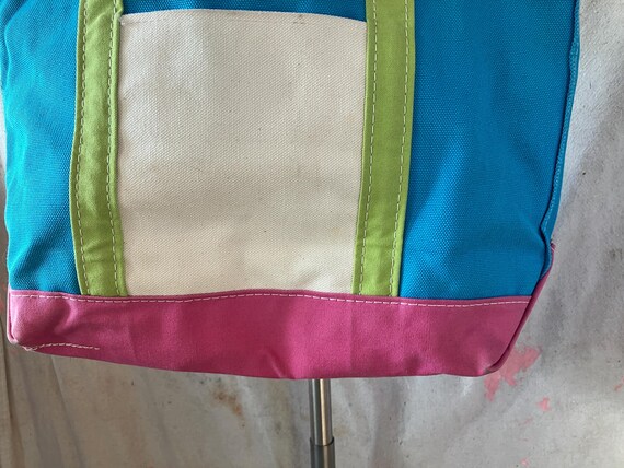 Custom LL Bean Boat & Tote Color Block Canvas Bag… - image 5