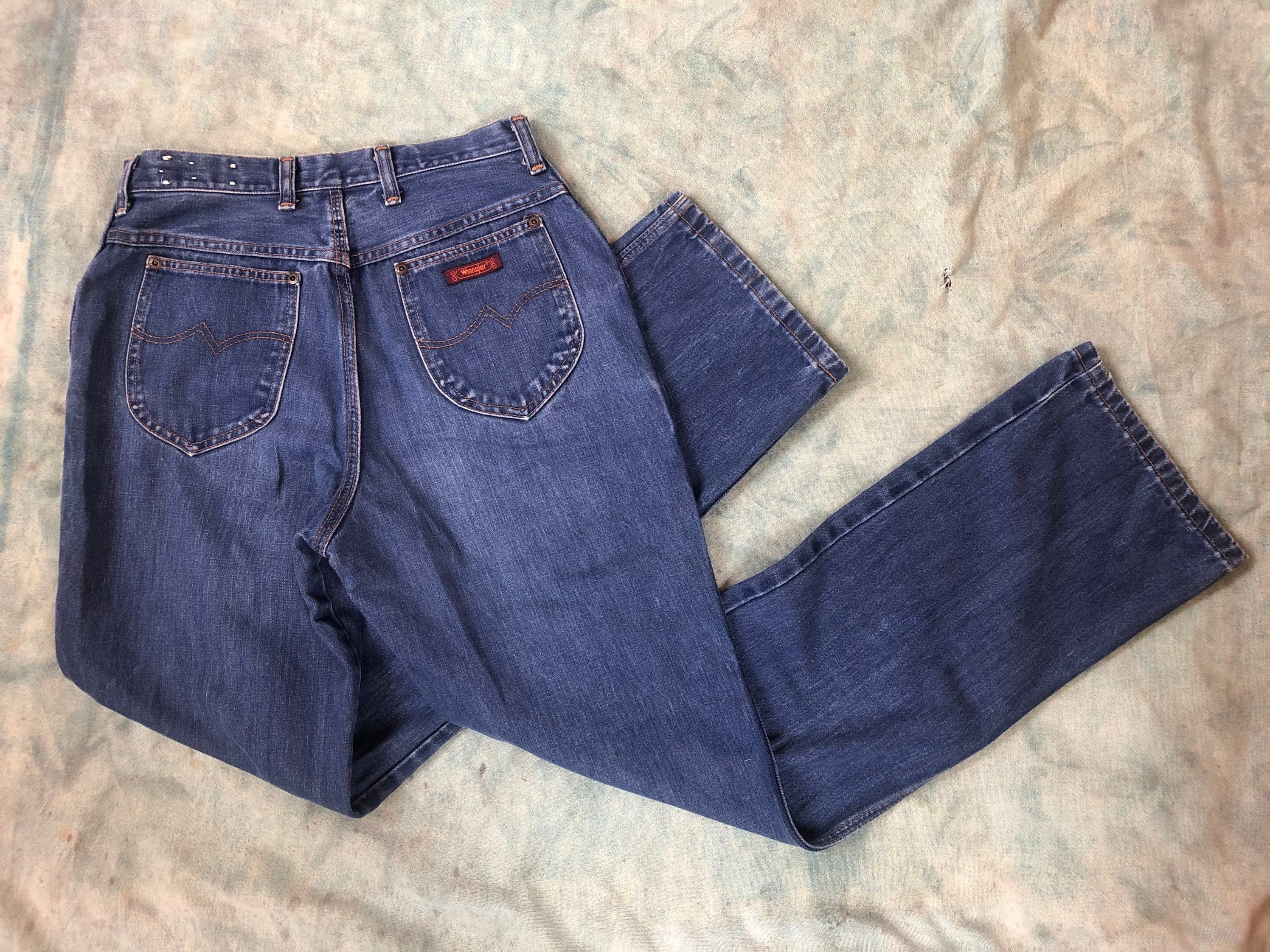 70s High Waist Booty Wrangler Jeans 28 29 no - Etsy Australia