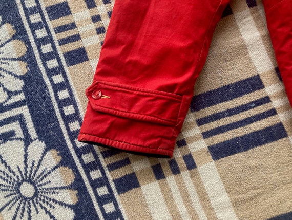 40s M Reversible Ski Jacket Sportswear Red Cotton… - image 4