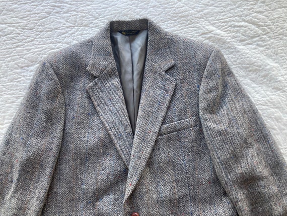 M Size 40 60s Harris Tweed Sport Coat Wool Rainbo… - image 2
