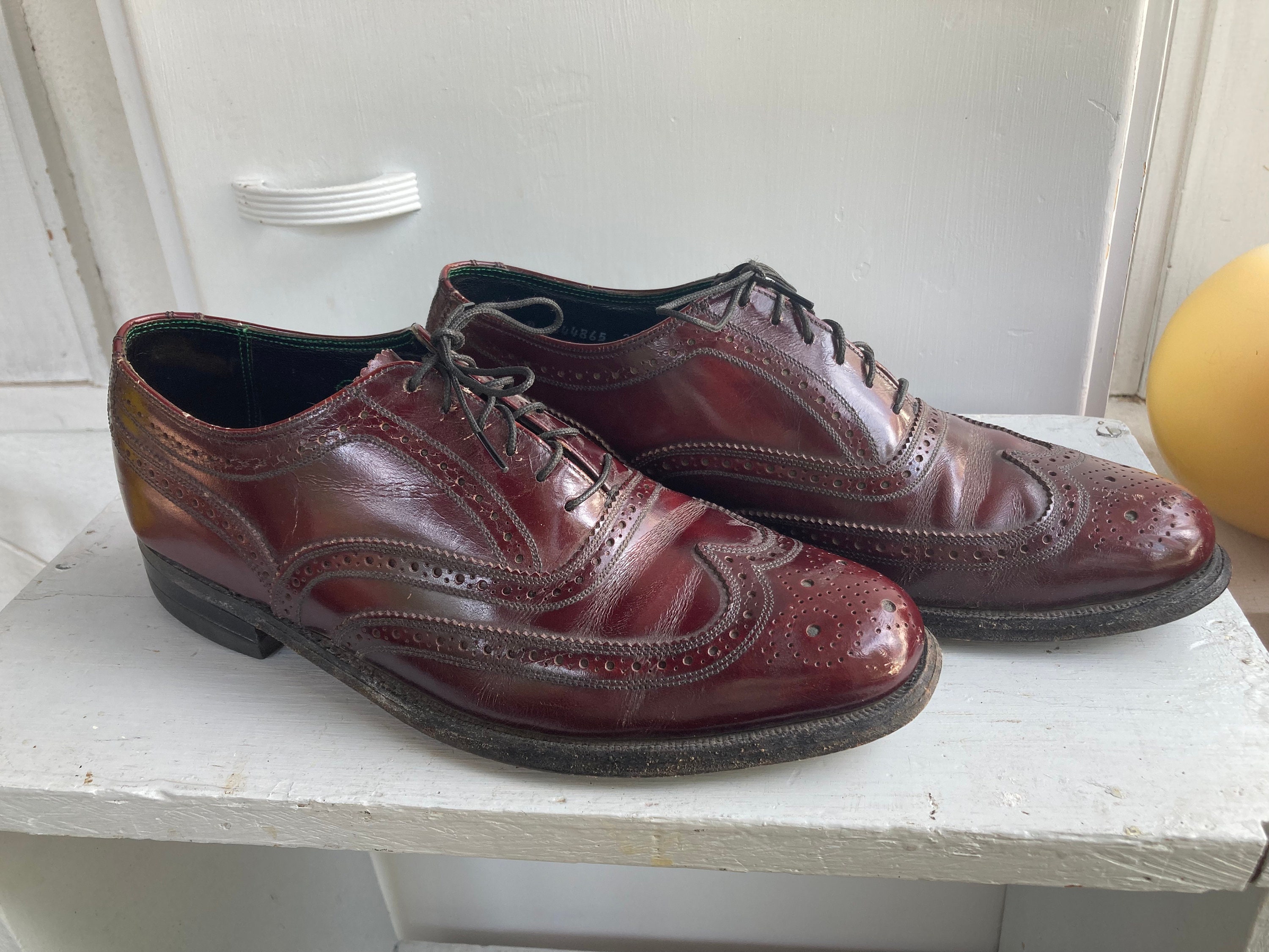 Size 7D 50s Florsheim Wingtip Oxfords Oxblood Leather Dress Shoes Tie Lace up Mens 7 Wide Made in USA 1940s 1950s 40s Etsy