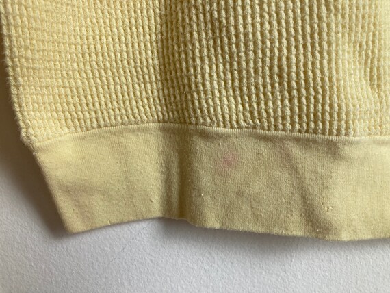 XS 50s Butter Yellow Cotton Thermal Shirt Long Sl… - image 6