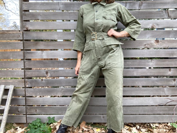 vintage US ARMY coveralls MECHANIC cold weather S green JUMPSUIT flight  military - Granith