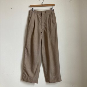 27" 1950s Flecked Wool Drop-Loop Trousers Pleated Front Slacks Pants 50s 27" Waist 28" Waist Rockabilly Style Rainbow Fleck Tan Beige