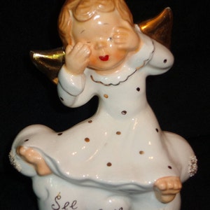 Mid-Century (MCM) 1956 Yona porcelain angel - See No Evil