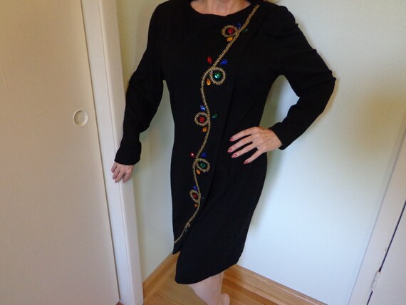 Karen Kane 1980 Black Stone Dress