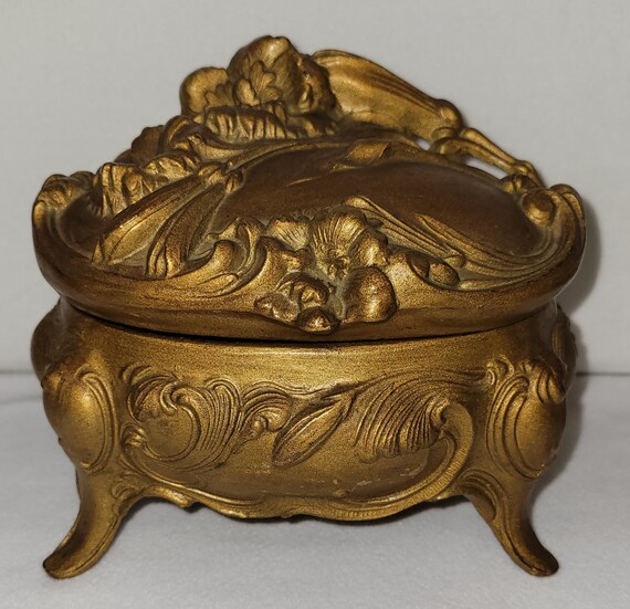 流行り の ブランド  Art Vintage 1900's Nouveau Etsy - Box Jewelry Casket 工芸品