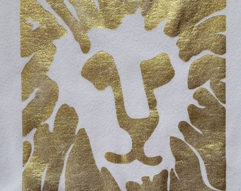 80&#39;s Fabulous Gold Foil Lion Anne Klein Knitwear