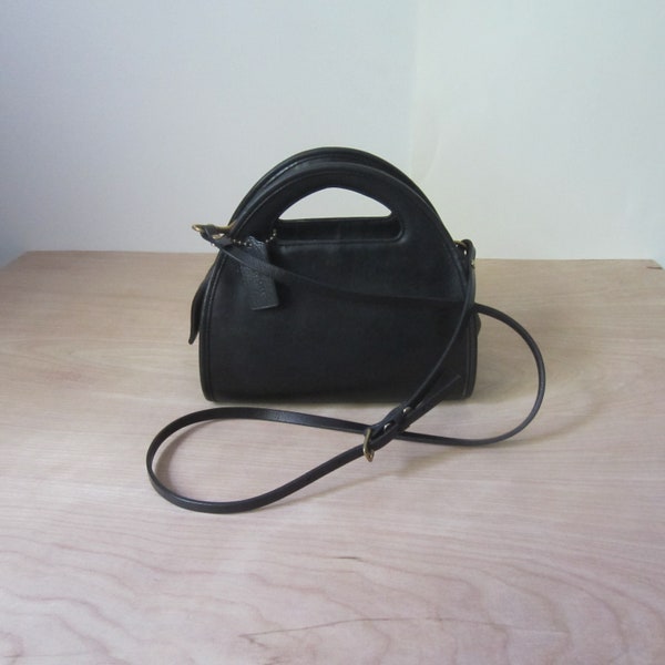 Vintage Coach Leather Bag, Carousel Bag, Black Leather Purse, Crossbody Coach Bag Purse, Cross Body Handbag, Black leather Coach bag #9942
