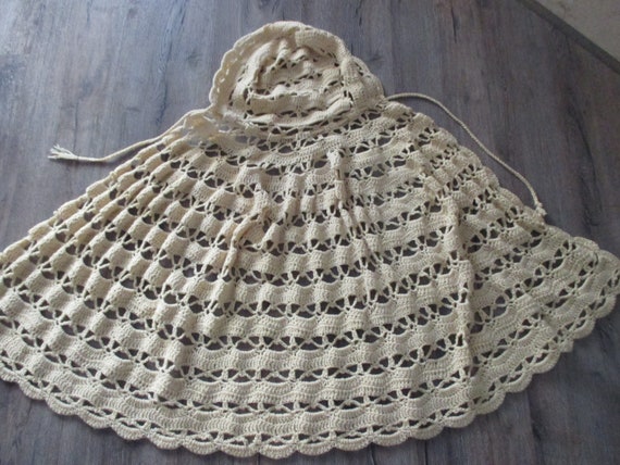 Vintage Irish knitted cape, Irish traditional han… - image 5