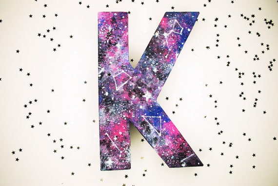 Galaxy Handpainted Alphabet Letters Galaxy Multicolored Perfect For Room Decor And Themed Parties