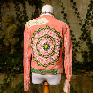 Embroidery Jacket - Recycled Clothes - Hippie Clothes Women - Upcycled Clothing for Women - Medium