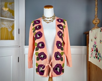 Upcycled Sweater, Bohemian Artsy Sweater, Hippie Boho Cardigan, Sweaters for Women, Upcycled Clothing for Women, Recycled Clothing, XL
