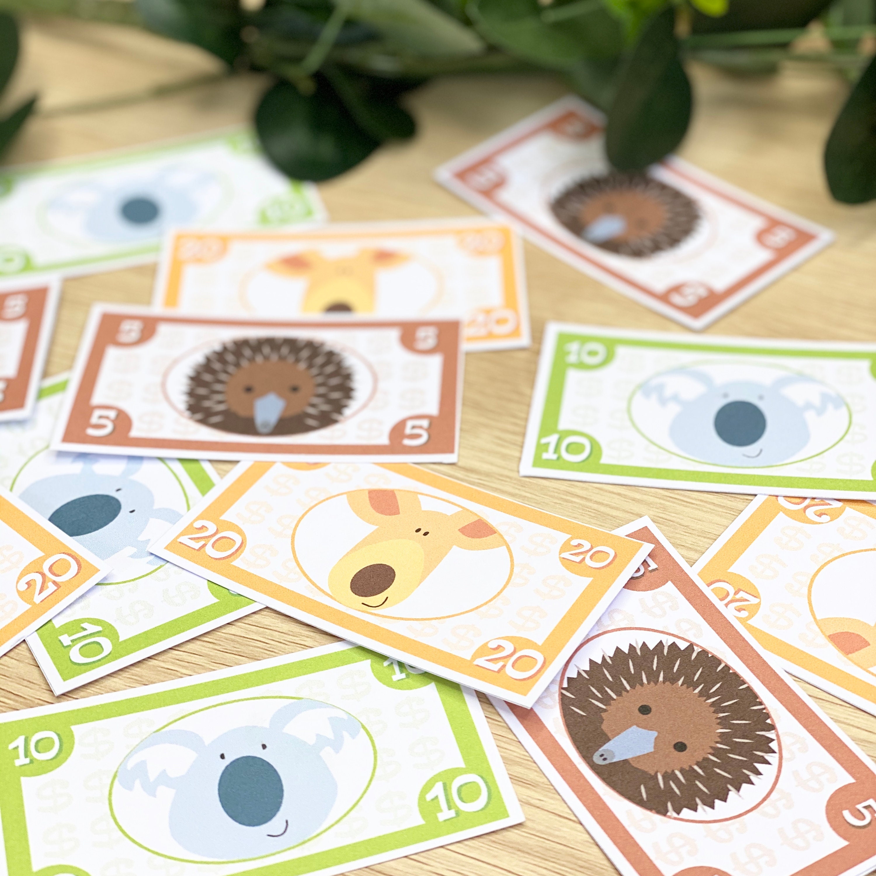 australian animal play money pretend money preschool etsy