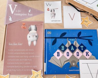 V LETTER BASKET | V is for Vampire Bat | Alphabet Learning | Preschool | Alphabet Letters | Homeschool | A-Z Alphabet Letters