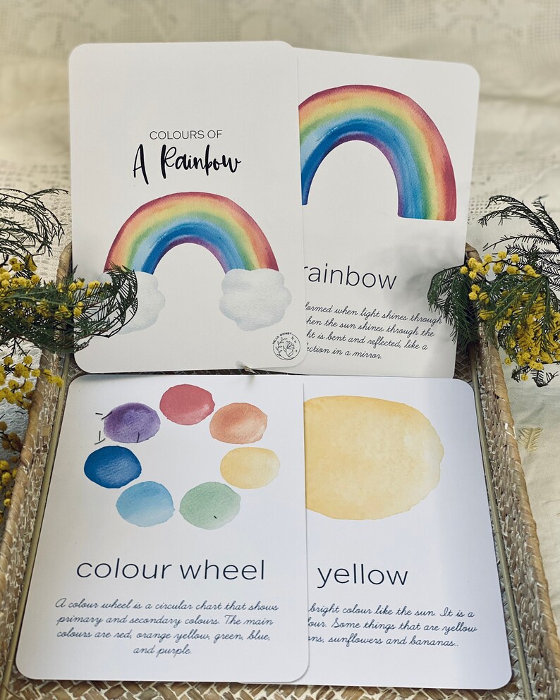 Colours of the Rainbow Flashcards Rainbow Nature Etsy
