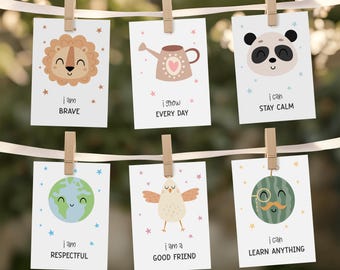 Affirmation Cards for Kids Wellbeing Flashcards Positive Affirmations Mindfulness Cards Childrens Printable Affirmations Calm Corner Cards