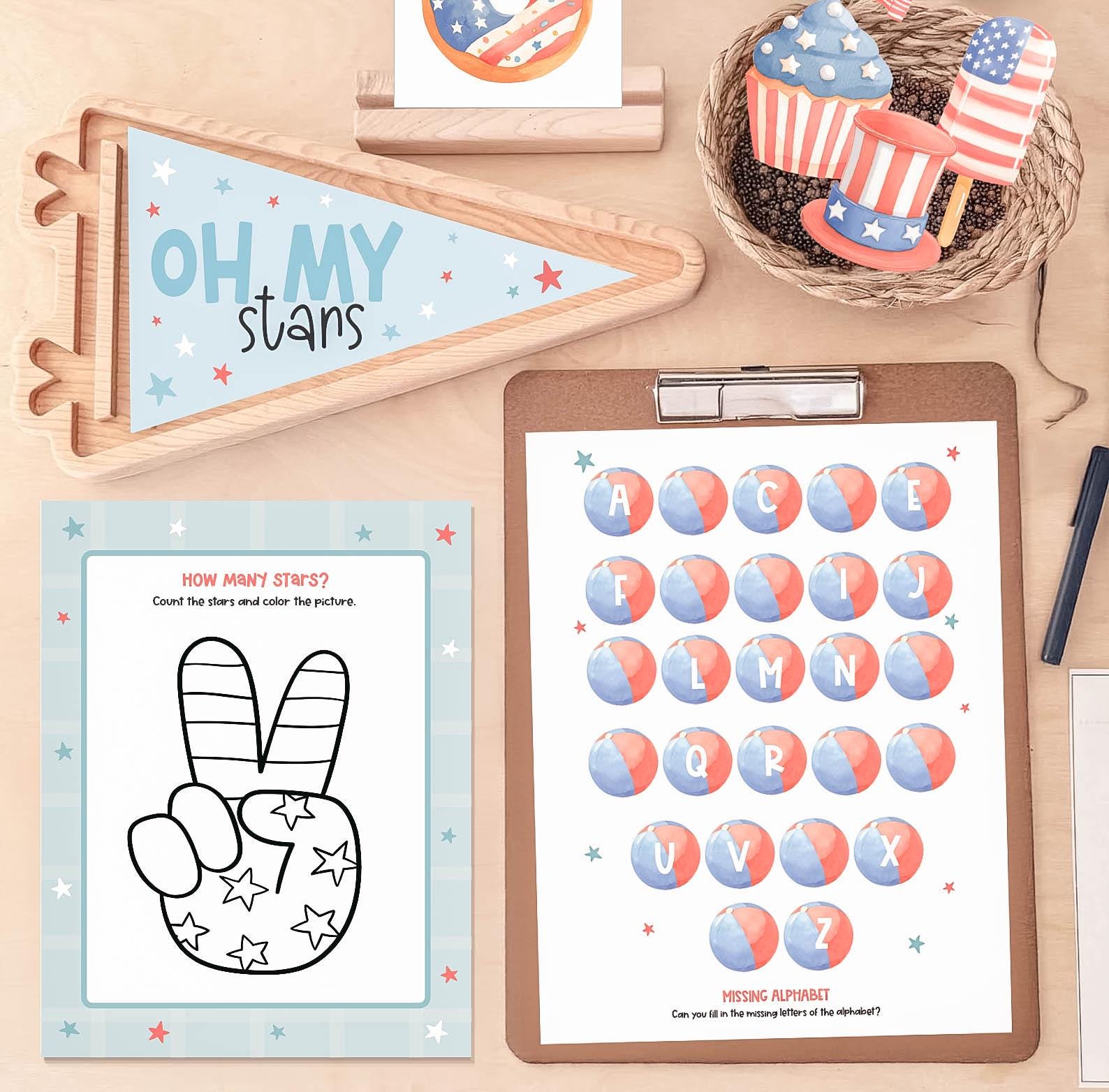 4th of July Activity Pack for Kids, Homeschool Resources, Preschool ...