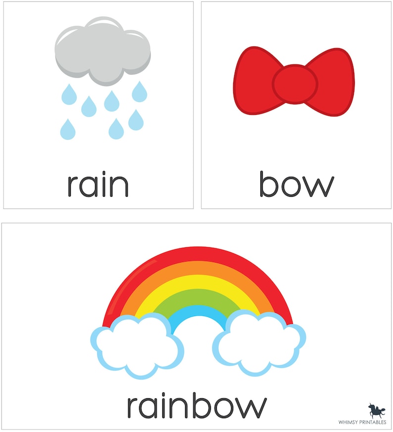 Compound Word Match Compound Words Preschool Learning Etsy