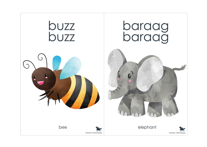 Animal Sound Flash Cards Animals Animal Sounds Flash Etsy