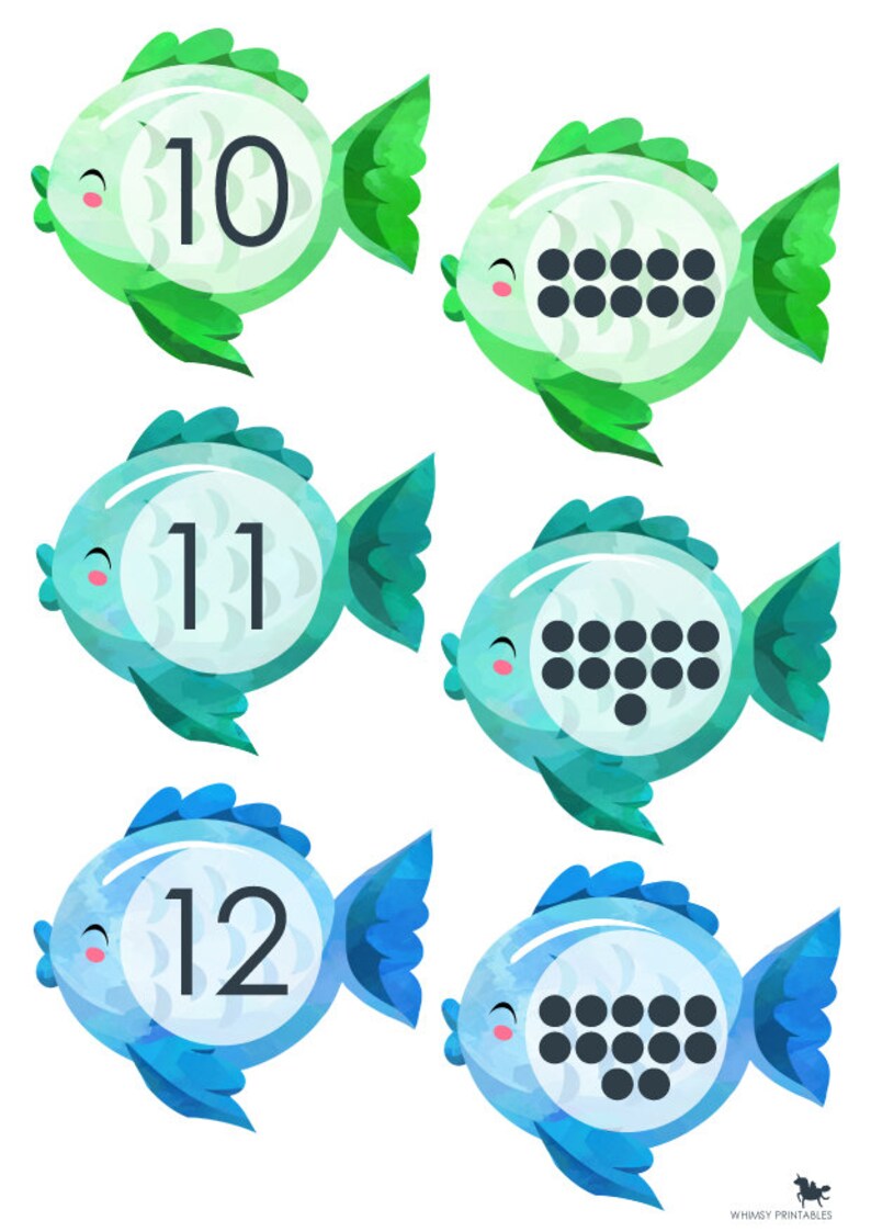 Fishing for Numbers Game Math Counting Math Games Etsy
