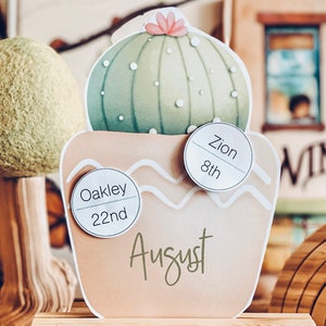 Verjaardagsdisplay bohocactus | Verjaardagskaart | Cactus | Kleuterschool | Prikbord voor school | Verjaardagsdisplay