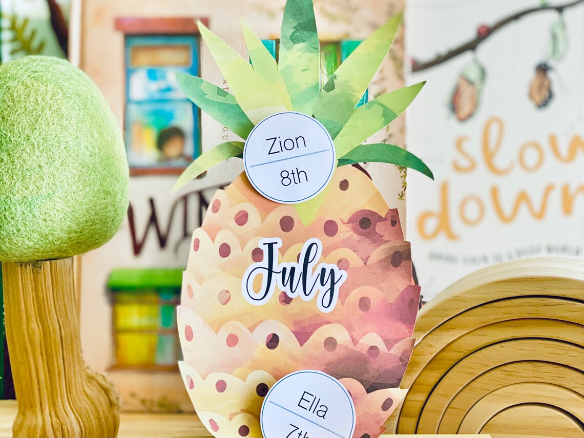Pineapple Birthday Display Birthday Chart Pineapple | Etsy