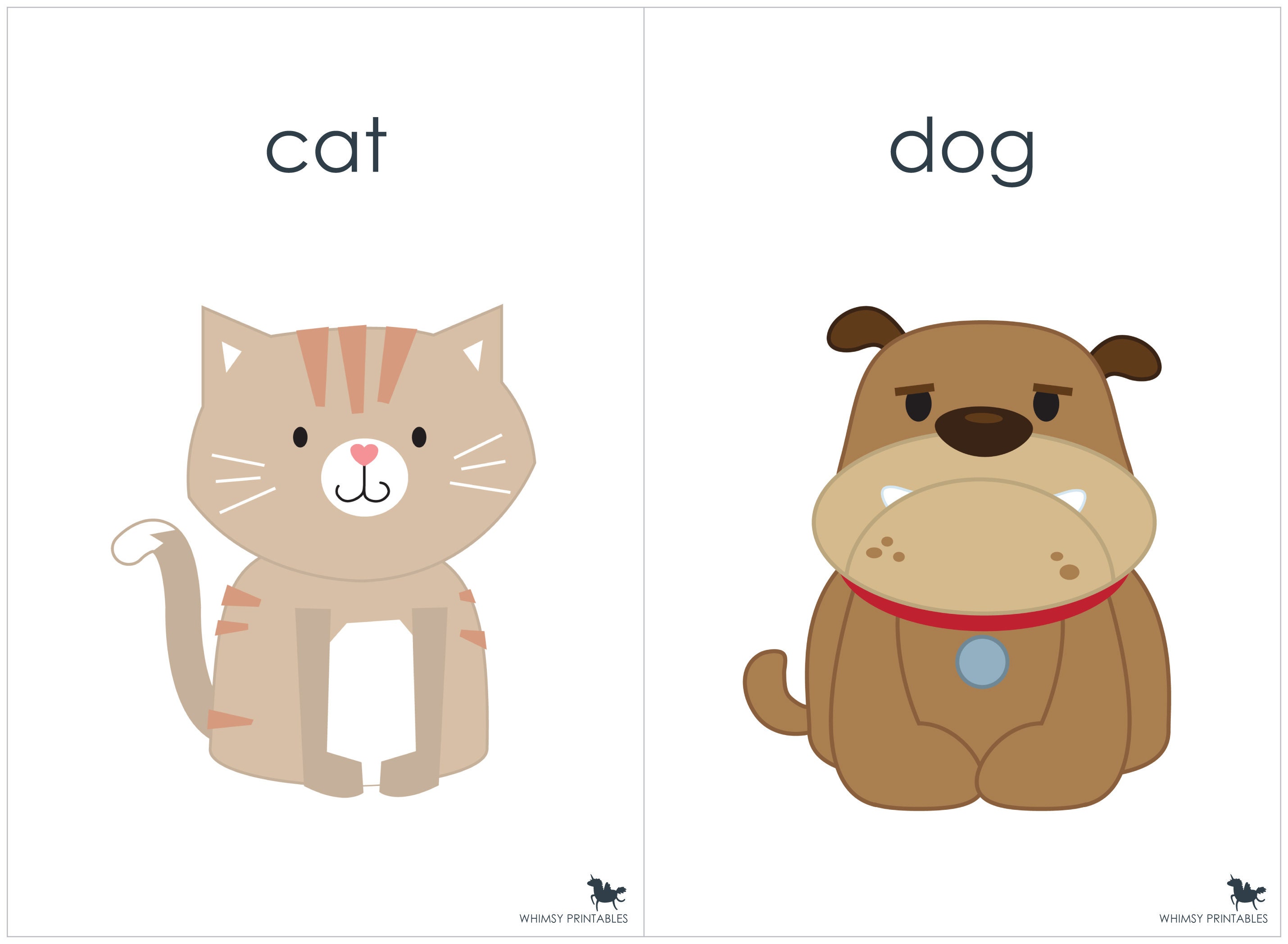 My Pets Flash Cards Pet Animals Cute Pets Flash Cards Etsy