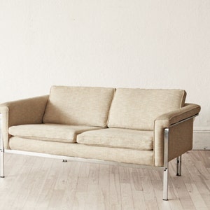 Mid Century Chrome Frame Sofa Love Seat