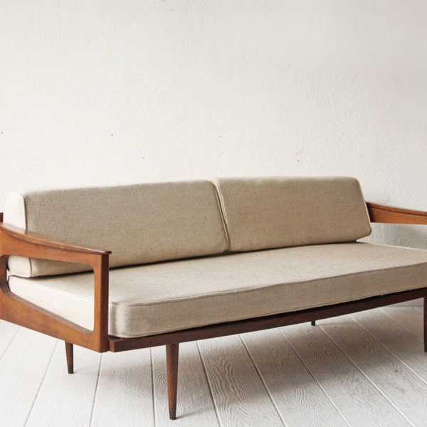 Wood Frame Mid Century Sofa Day Bed