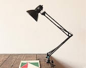 Black Metal Articulating Clamp Desk Lamp