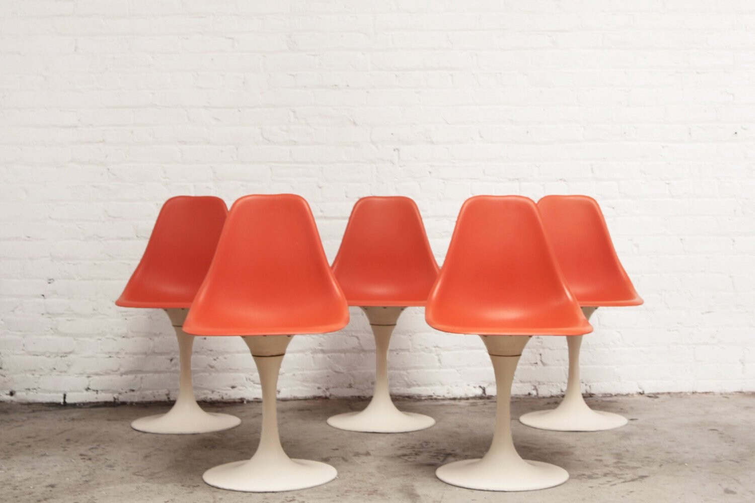 4 Burke Dining Chairs Swivel Tulip Mid Century 50