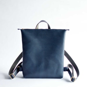 Triangle Sling Bag - Navy Blue Leather