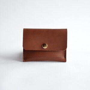 Mini Wallet - Chocolate Brown Leather - Card Holder Women - Leather Minimalist Wallet Women - Leather Coin Pouch - Coin Purse