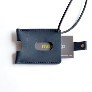 Cartera minimalista - cuero azul marino - billetera de cuero minimalista - titular de la tarjeta - billetera delgada - cuero de grano completo - billetera de cuero para hombre