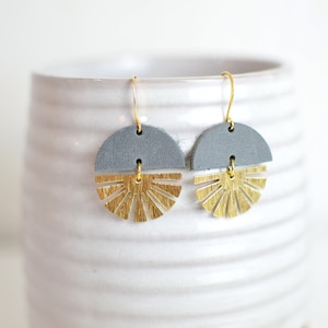 Sunburst Leather Earrings
