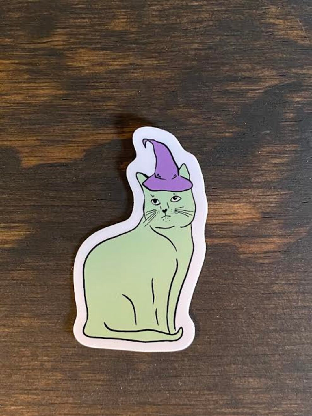 Witchy Cat Vinyl Sticker - Water Bottle Sticker - Laptop Sticker - Etsy
