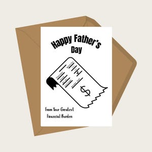 Tarjeta divertida para el Día del Padre / Imprimible / Descarga instantánea / Regalo para el Día del Padre de los niños / Tarjeta para afrontar la carga financiera / Tarjeta DIY para el Día del Padre